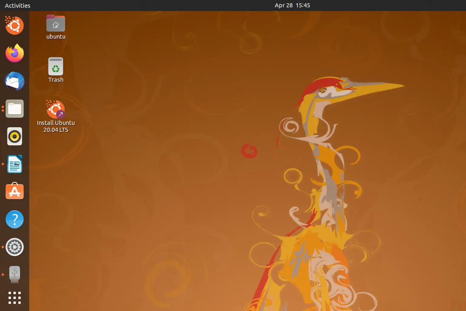 Ubuntu 8.04 Hardy Heron Desktop – GNOME 2 mit Human-Theme, braune Ubuntu-Optik